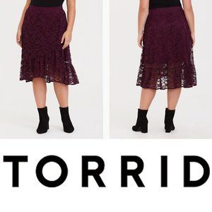 Torrid Lace Faux Wrap Skirt
